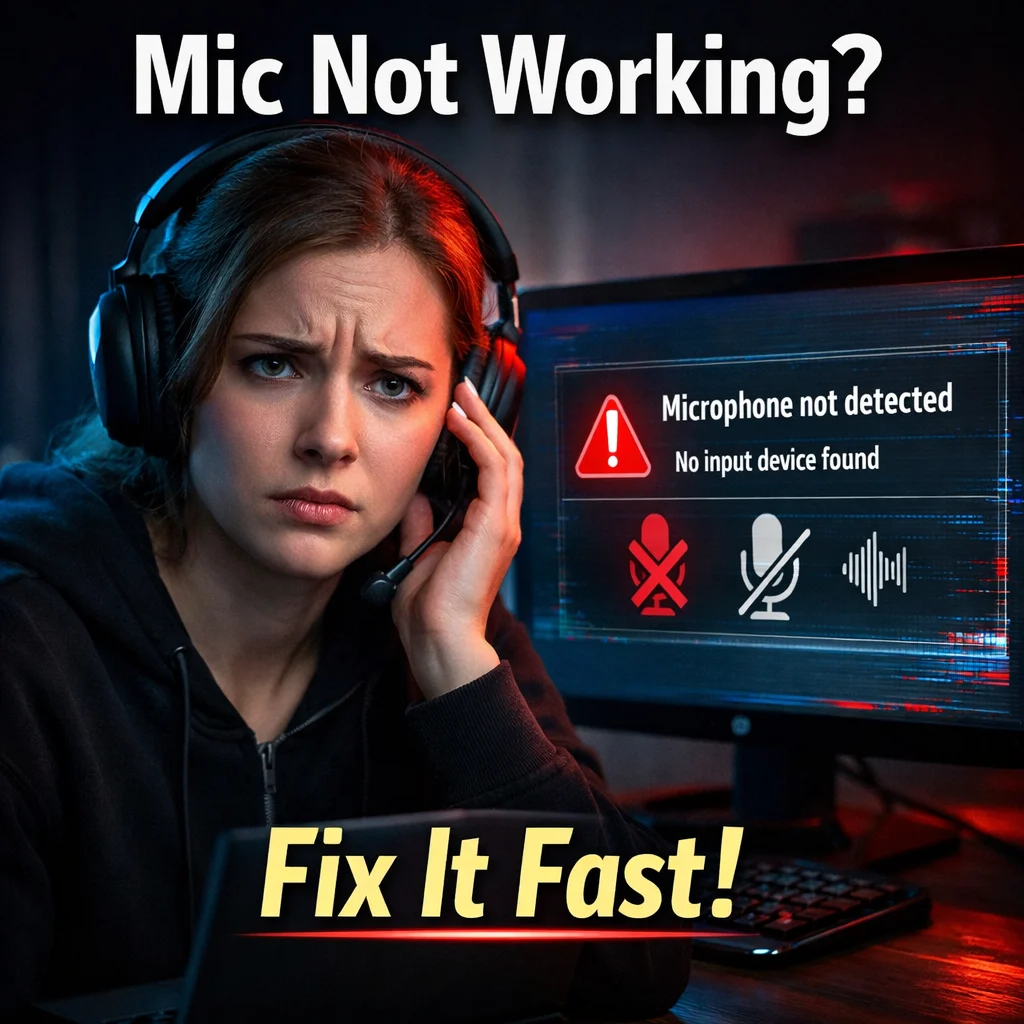 How to fix mic not working on PC showing microphone not detected error on Windows computer