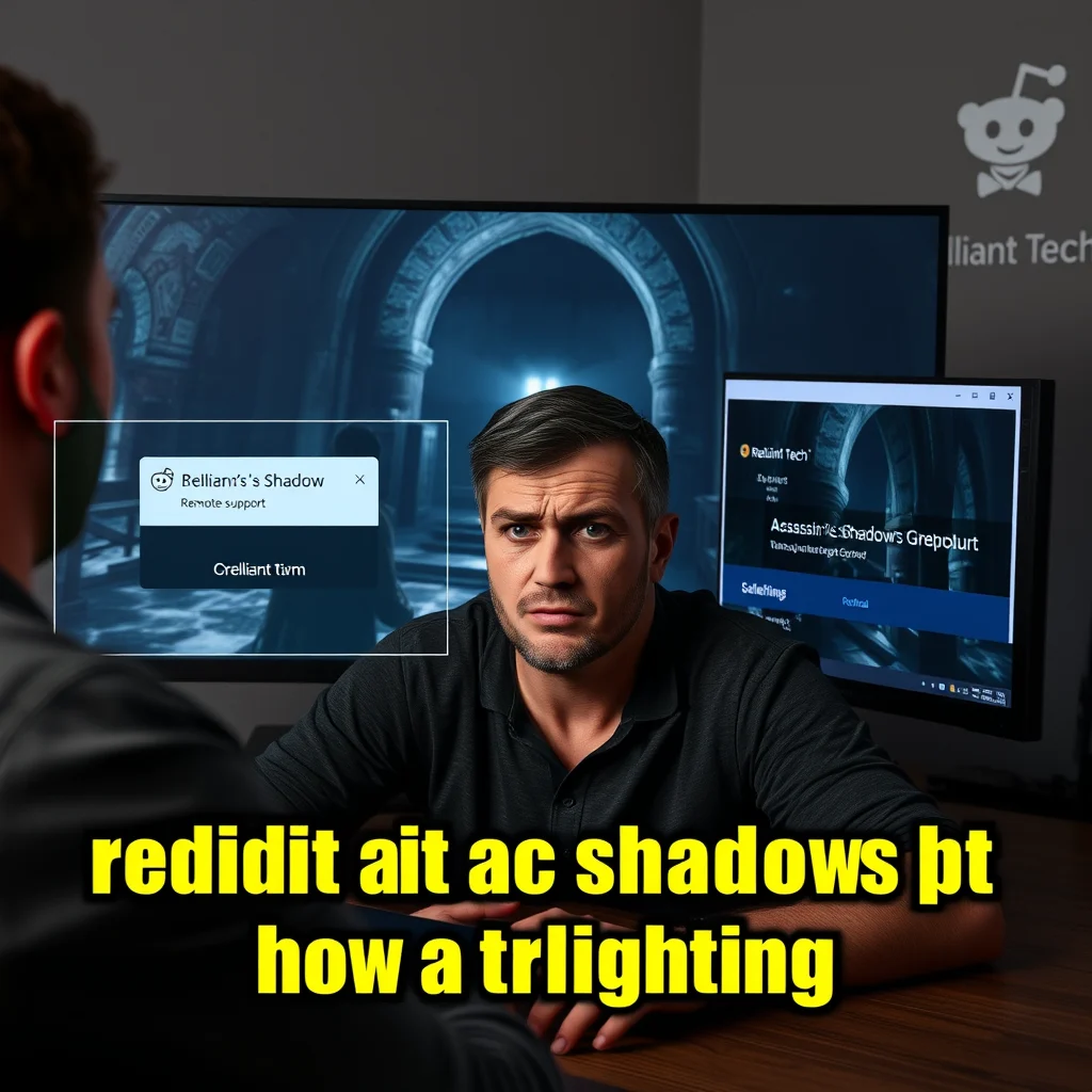 Gamer frustrated with dark indoor lighting in a game, looking for 'reddit ac shadows pc how to fix indoor lighting' solutions.