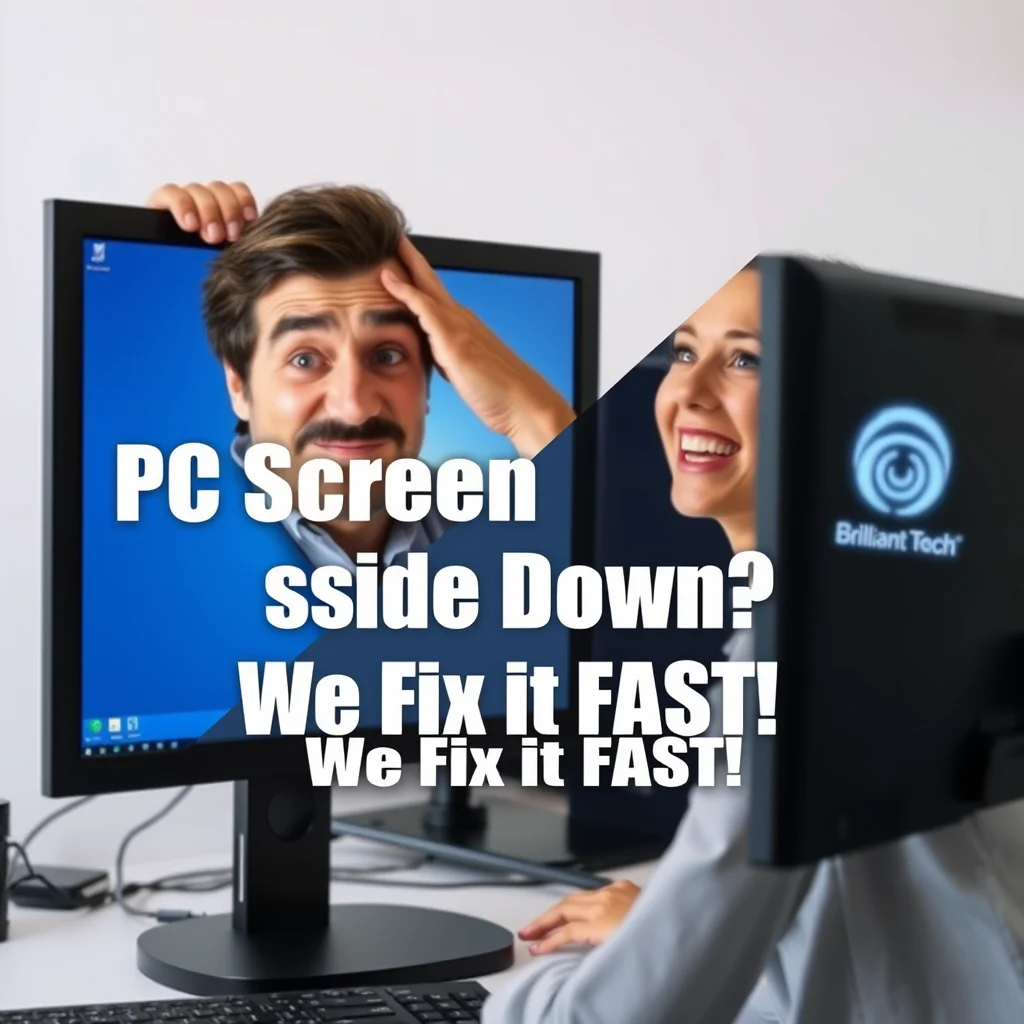 how to fix pc screen upside down with Brilliant Tech remote support